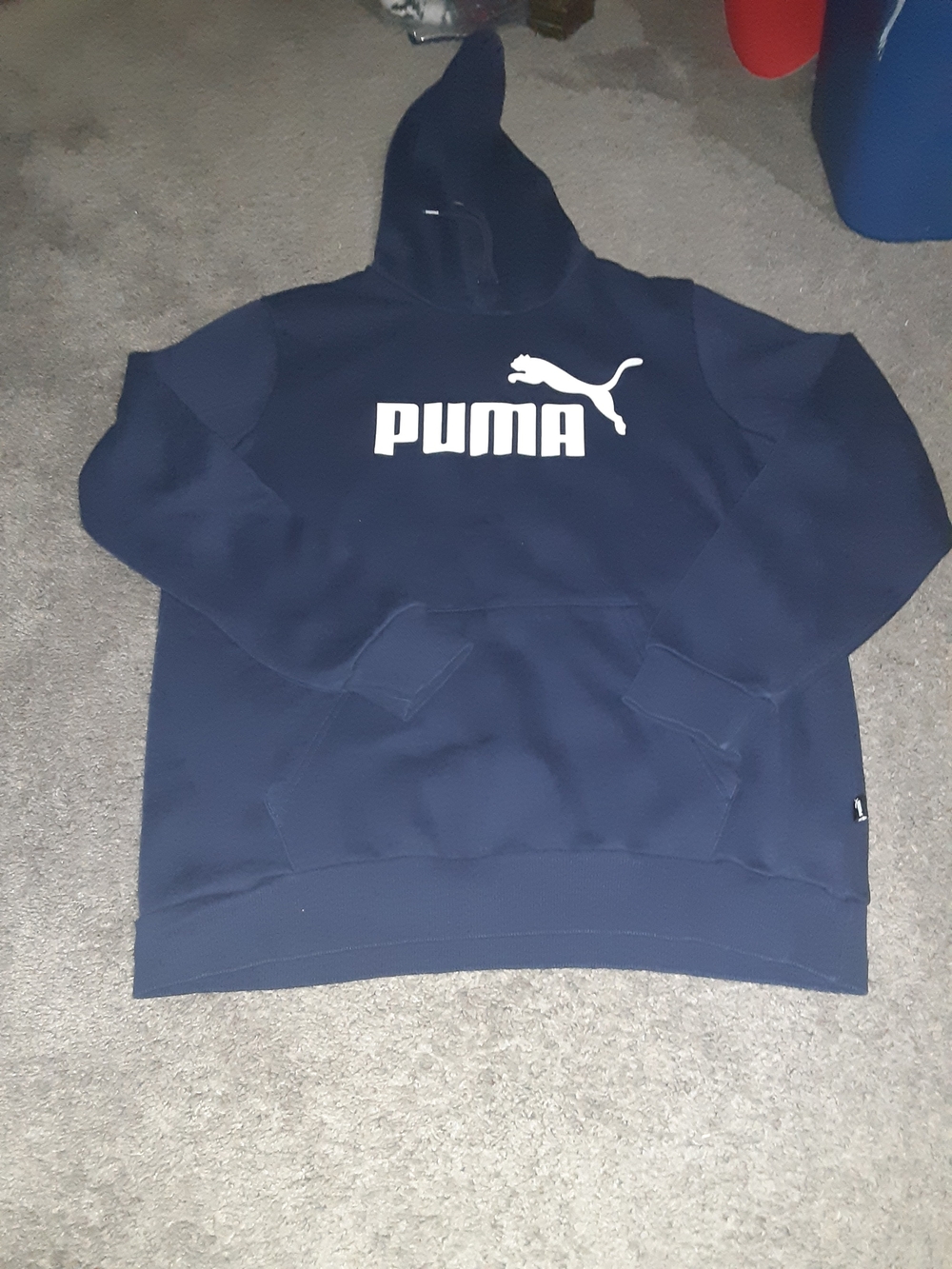 Puma Navy Hoodie with White Logo